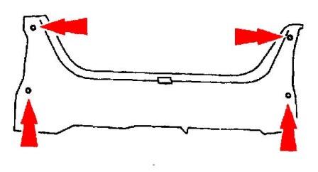Schema di montaggio del paraurti posteriore Ford Escort