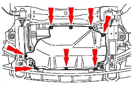 the scheme of mounting front bumper Ford Expedition II (2003 - 2006)