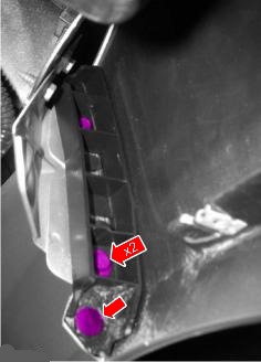 the scheme of mounting front bumper Ford Focus 3 (2012)