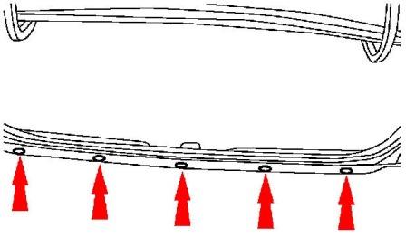 diagrama de montaje del parachoques trasero Ford Taurus (2000-2007)