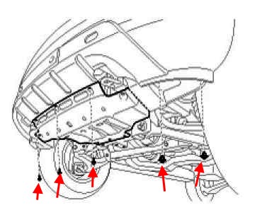 Schema montaggio paraurti anteriore KIA Borrego (Mohave)