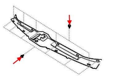 Schema di montaggio del paraurti anteriore KIA Spectra