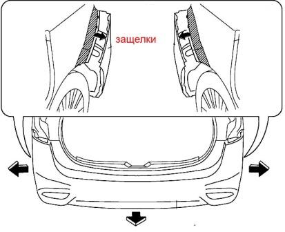 Schema montaggio paraurti posteriore MAZDA 5 (dopo il 2010)