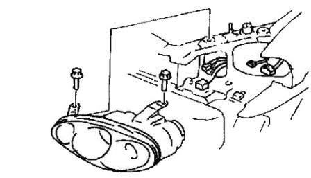schema montaggio faro anteriore MAZDA MX-5 (1997-2005)