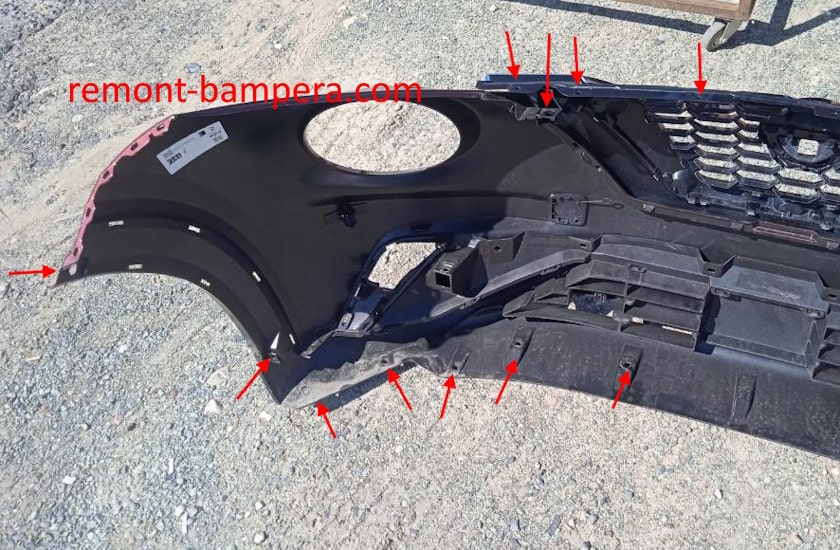 Nissan Juke front bumper mounting points