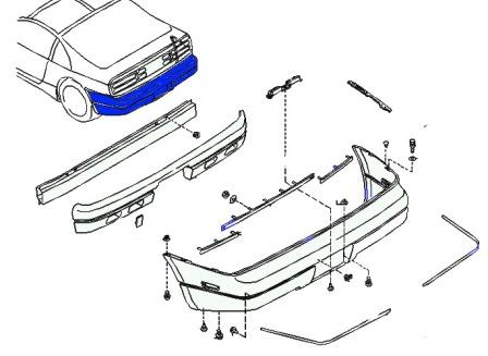 Schema di montaggio del paraurti posteriore Nissan 300ZX