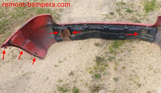 points de fixation du pare-chocs arrière SEAT Alhambra (1996-2000)