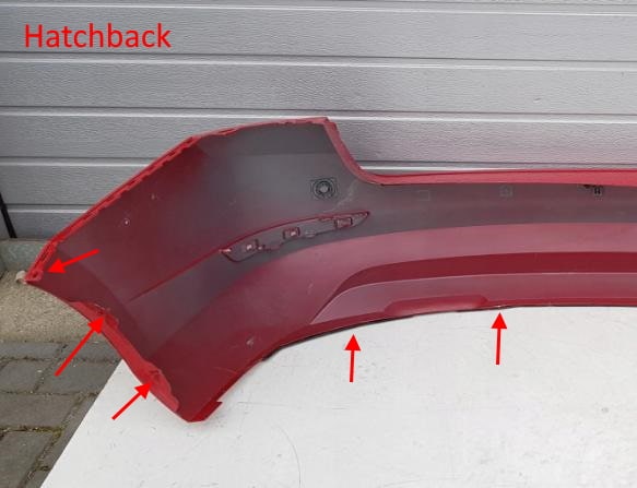 points de fixation du pare-chocs arrière Skoda Fabia NJ Mk3 (2014-2021)