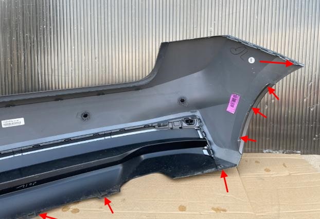 points de fixation du pare-chocs arrière Skoda Fabia IV 6VA Mk4 (2021+)