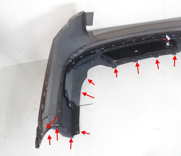 punti di attacco del paraurti posteriore Skoda Octavia IV (A8) (2019+)
