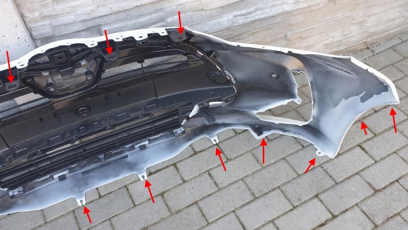 points de fixation du pare-chocs avant Toyota Yaris XP210 (2020+)