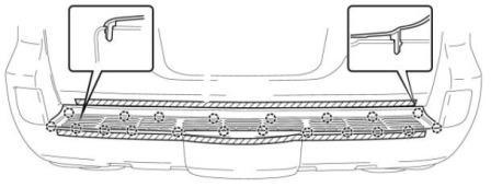 Esquema de montaje del parachoques trasero para Toyota Land Cruiser J100 (1997-2007)