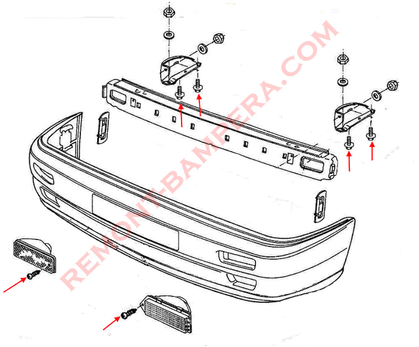VW Golf 2 Frontstoßstange Montagediagramm