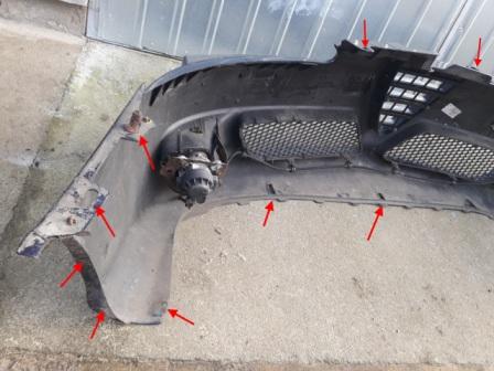 mounting points for the front bumper Alfa Romeo 147