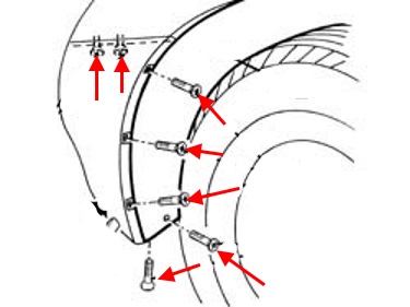 Diagrama de montaje del parachoques delantero Alfa Romeo 156