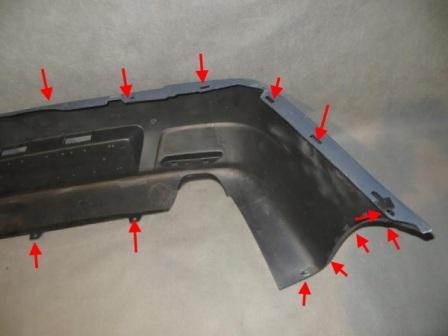 mounting points for the rear bumper Alfa Romeo 156