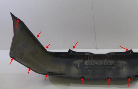 mounting points for the rear bumper Alfa Romeo 166