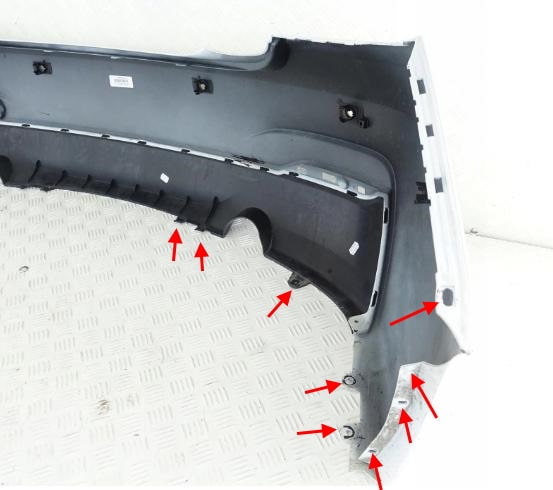 points de fixation du pare-chocs arrière BMW Série 2 (F22, F23)