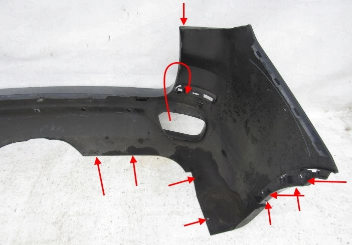 mounting points for the rear bumper BMW X5 F15