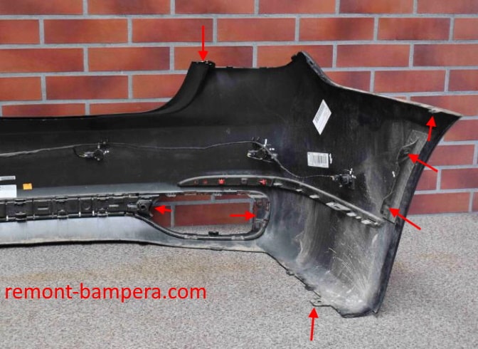 места крепления заднего бампера BMW 7-серии VI G11/G12 (2015-2022)