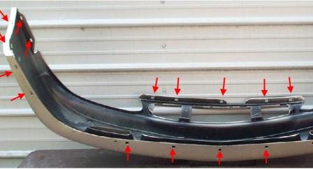 the attachment of the front bumper of Buick Century (1997-2005)