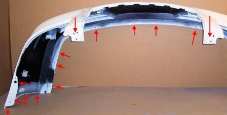 Buick Lucerne front bumper mounting points