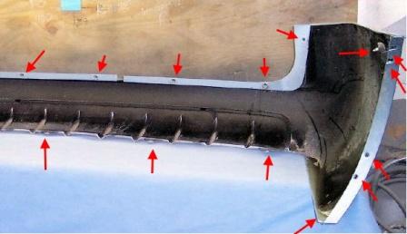 Buick Terraza rear bumper mounting points