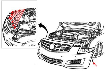 front bumper mounting scheme Cadillac ATS