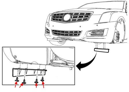 Schéma de montage du pare-chocs avant Cadillac ATS
