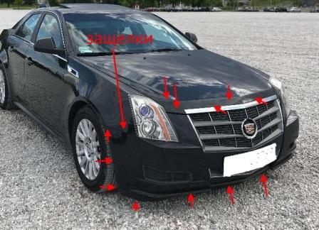 punti di attacco paraurti anteriore Cadillac CTS (2008-2014)