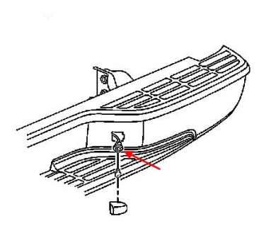 Montageplan für die hintere Stoßstange Cadillac Escalade GMT800 (2002-2006)