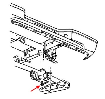 schema montaggio paraurti posteriore Cadillac Escalade GMT800 (2002-2006)