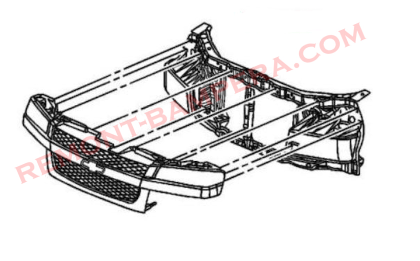 Chevrolet Colorado (2004-2012) Kühlergrill-Montagediagramm