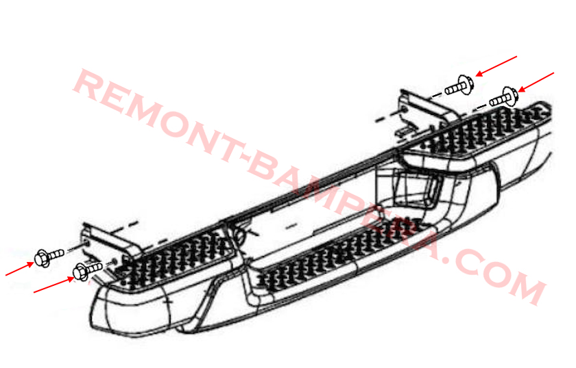 Chevrolet Colorado – Montagediagramm für die hintere Stoßstange (2004–2012)