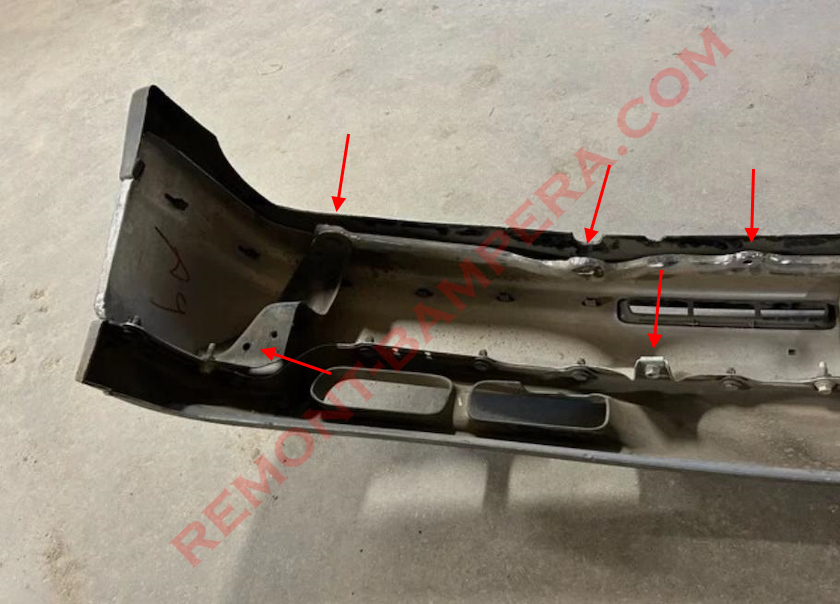 Ubicaciones de montaje del parachoques delantero de la Chevrolet Silverado I
