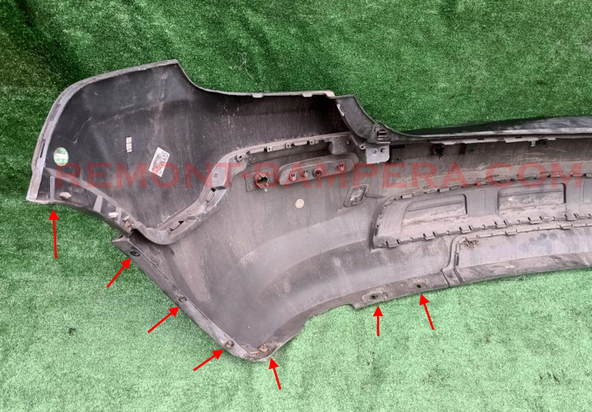 Chevrolet Tracker / Trax (2013–2022) Rear Bumper Mounting Locations