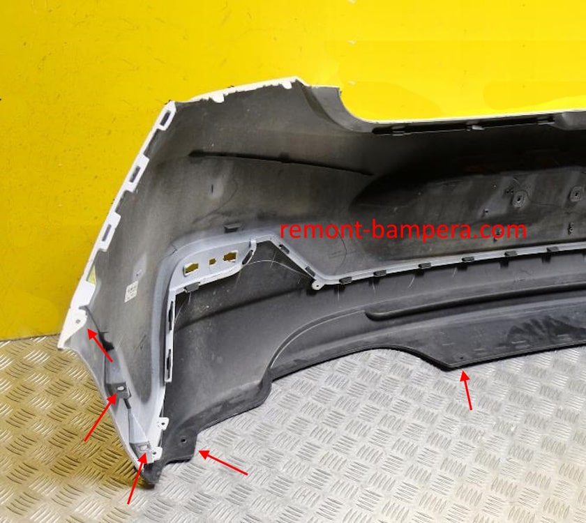 Montageorte der hinteren Stoßstange des Chevrolet Cruze II (2016–2019)