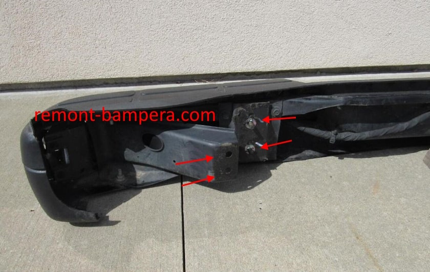 Chevrolet Express rear bumper mounting locations (2003-2024)