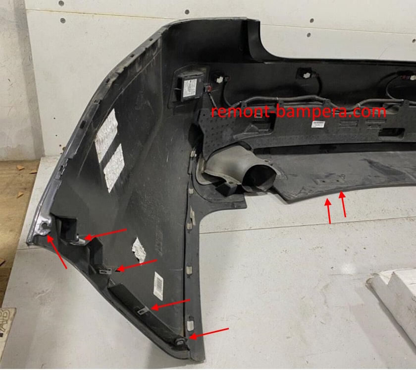 Emplacements de montage du pare-chocs arrière de la Chevrolet Impala X (2014-2020)
