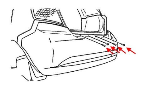 Montageschema für Heckstoßstange Chevrolet (Oldsmobile) Alero