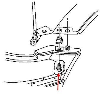 Chevrolet Astro diagrama de montaje del parachoques delantero