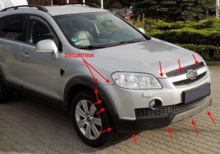 mounting points for the front bumper Chevrolet Captiva