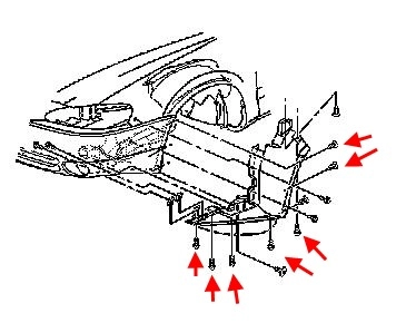 front bumper mounting scheme Chevrolet Cavalier