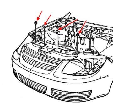 Montageschema für die Frontstoßstange Chevrolet Cobalt
