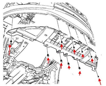 схема крепления переднего бампера Chevrolet Cruze