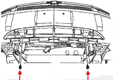 Diagrama de montaje del parachoques delantero Chevrolet Equinox (2004-2009)