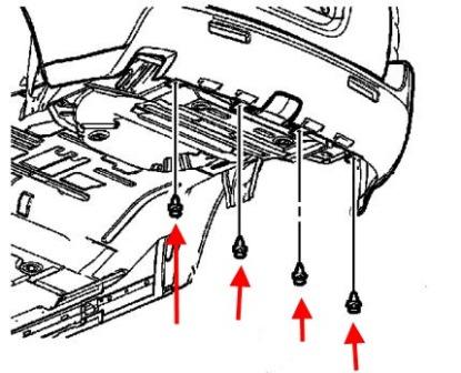 Schéma de montage du pare-chocs arrière pour Chevrolet Equinox (2004-2009)