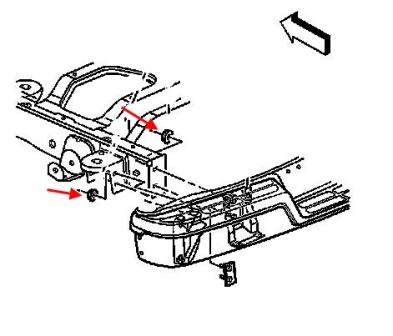 diagram of rear bumper Chevrolet Express (after 2003)