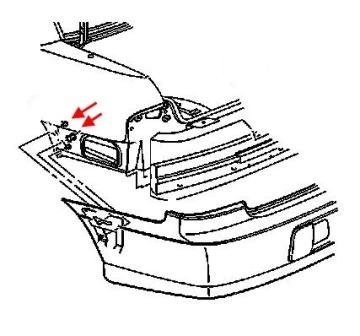 diagram of rear bumper Chevrolet Malibu (1999-2004)