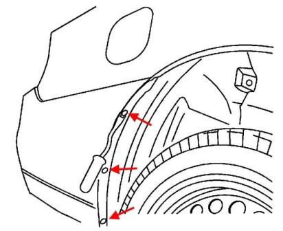 Schéma de montage du pare-chocs arrière pour Chevrolet Malibu (2004-2007)